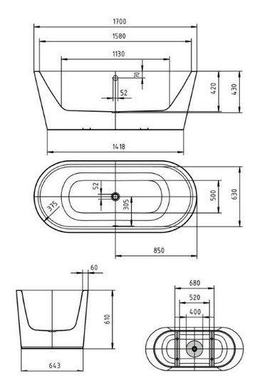 Kaldewei Meisterstuck Classic Duo Oval wanna wolnostojąca 170x75 z zestawem odpływowo-przelewowym z funkcją napełniania wanny stal emaliowana biały 1113-4012 202942670001