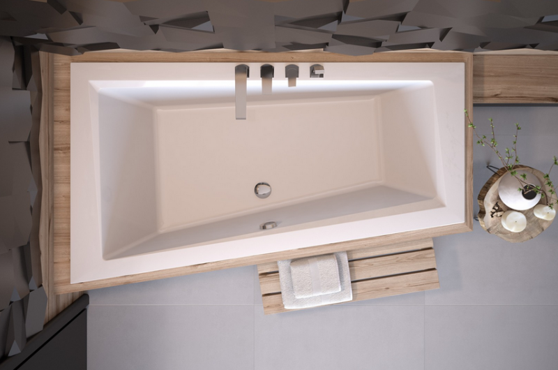 BESCO Intima Slim wanna asymetryczna lewa 160x90 akryl biały WAI-160-SLI