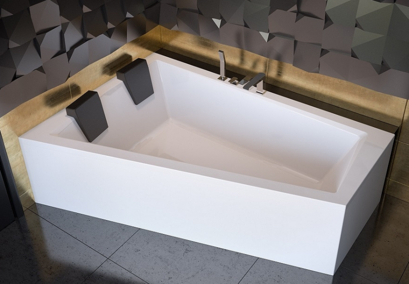 BESCO Intima Duo wanna asymetryczna lewa 180x125 akryl biały WAID-180-NL