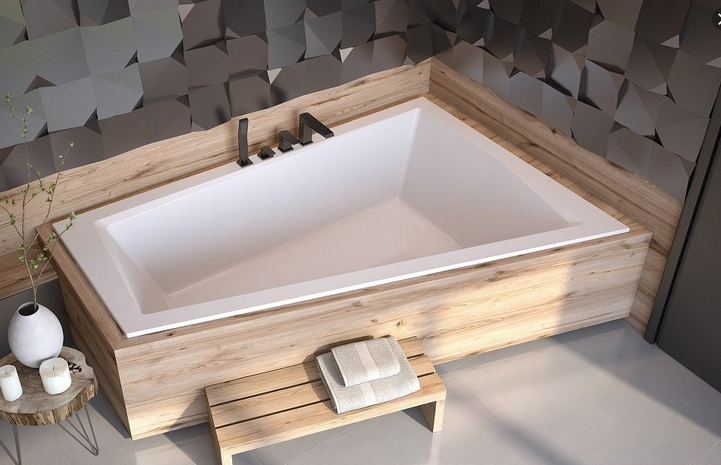 BESCO Intima Duo Slim wanna asymetryczna prawa 180x125 akryl biały WAID-180-SP