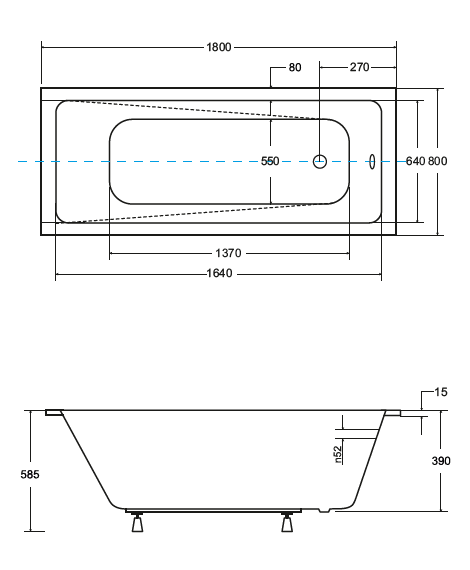 BESCO Modern Slim wanna prostokątna 180x80 biały WAM-180-SL
