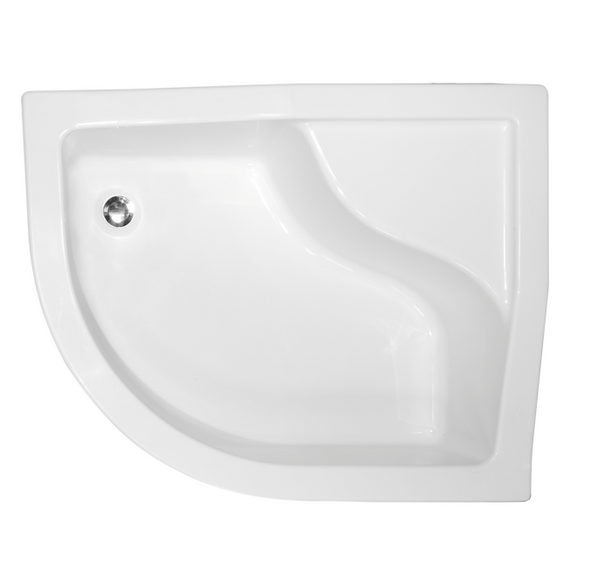 BESCO Maxi brodzik półokrągły prawy 120x80 akryl biały BAM-120-NP