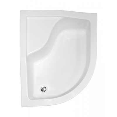 BESCO Maxi brodzik półokrągły lewy 100x80 akryl biały BAM-100-NL