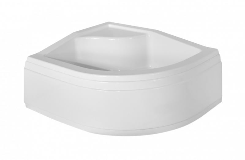 BESCO Maxi brodzik półokrągły lewy 100x80 akryl biały BAM-100-NL