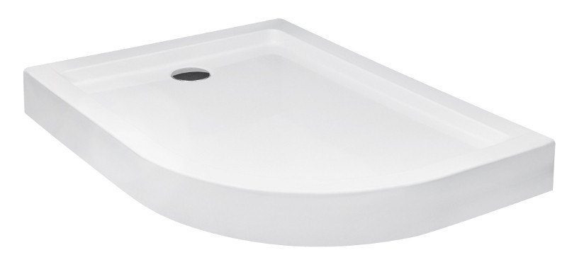 PMD Piramida Saturn brodzik półokrągły lewy 100x80 z obudową biały BAS-100-NL