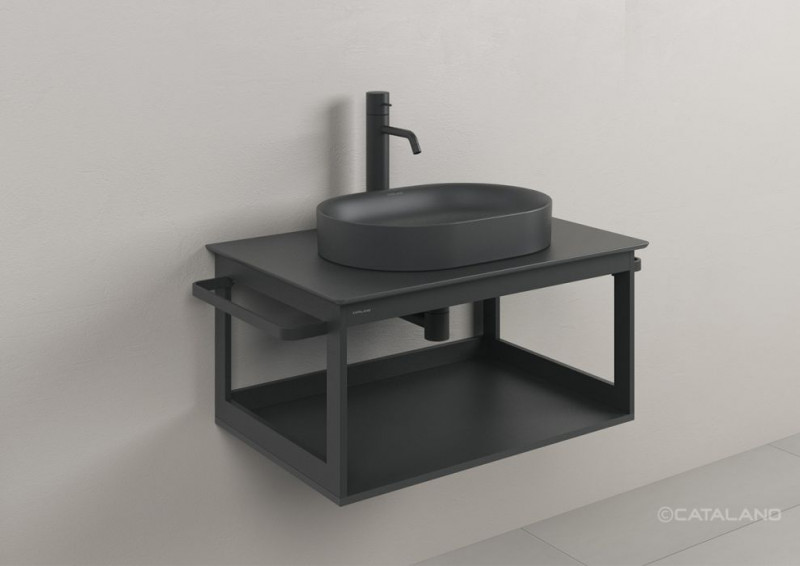 Catalano Horizon blat ceramiczny pod umywalkę 100x50 bez otworu na baterię Cataglaze czarny matowy 1PC10050NS