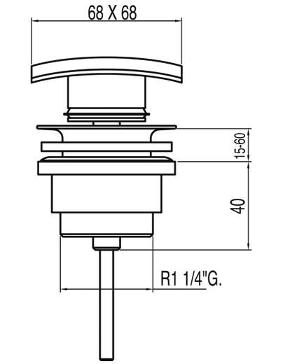 Tres Simple-Rapid korek umywalkowy click-clack chrom 1.34.340.10