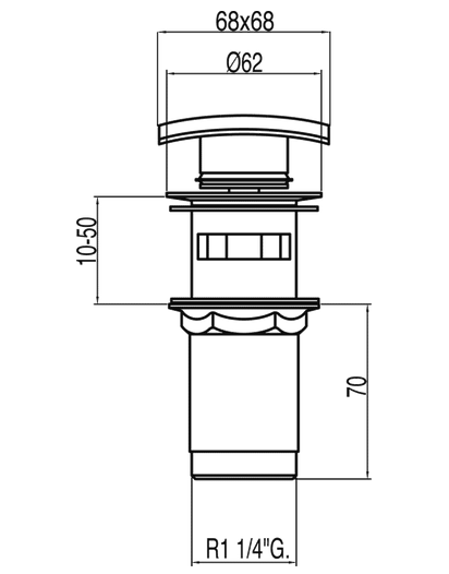 Tres  korek umywalkowy click-clack  chrom 1.34.340.20