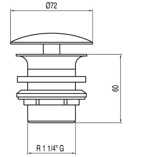 Tres  korek umywalkowy otwarty chrom 1.34.240.10