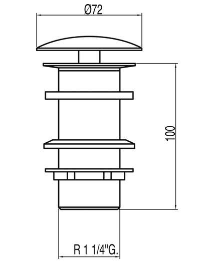 Tres  korek umywalkowy otwarty chrom 1.34.240.30