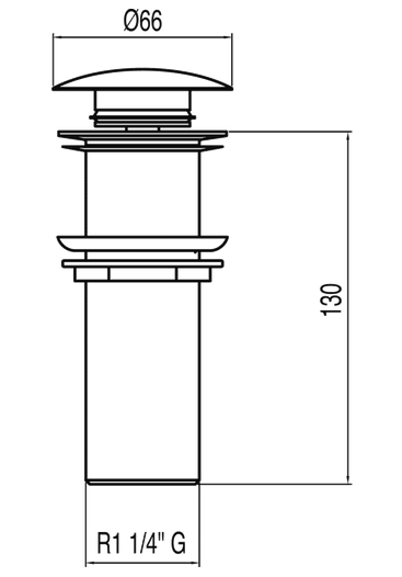 Tres  korek umywalkowy click-clack bez przelewu chrom 1.34.540.30