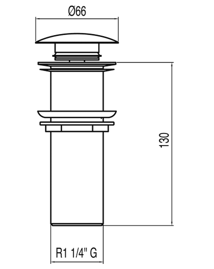 Tres  korek umywalkowy clik-clack bez przelewu chrom 1.34.540.30