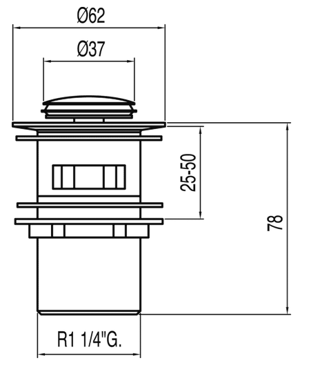 Tres korek umywalkowy click-clack chrom 1.34.541.90