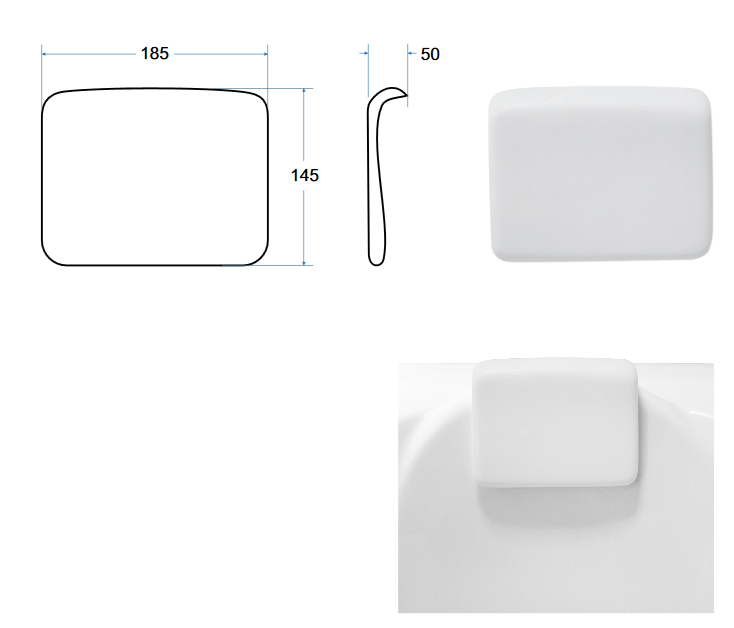Besco Classic zagłówek do wanny kolor biały ZWC