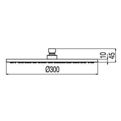 Tres Max-300 głowica natryskowa śr.30cm biały matowy 1.34.137.30.BM