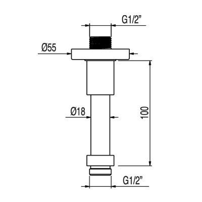 Tres ramię sufitowe 10cm do głowicy natryskowej złoty matowy 1.34.521.02.OM