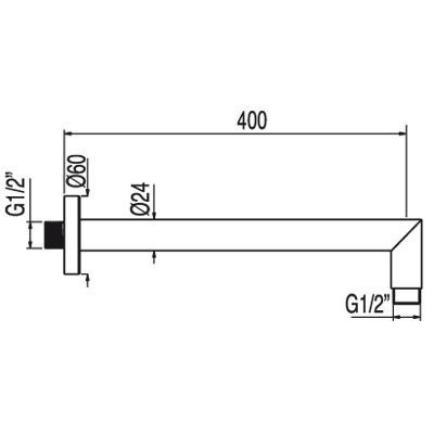 Tres ramię ścienne 40cm do głowicy natryskowej złoty matowy 1.61.187.40.OM