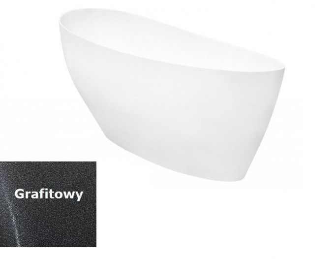 Besco Keya Glam wanna wolnostojąca 165x70 cm Mineral DuraBe grafitowa WMD-165-KG