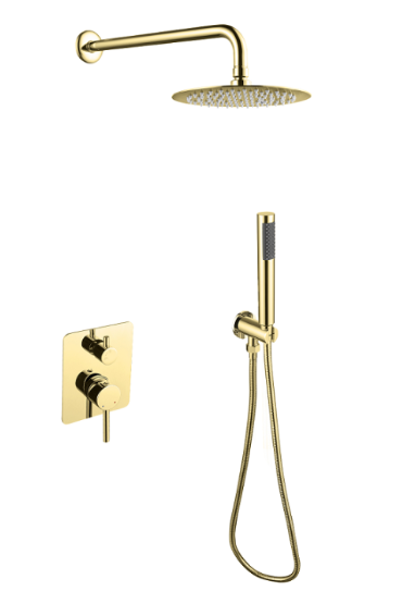 BESCO Illusion I zestaw podtynkowy z deszczownicą i słuchawką złoty BP-DII-ZL