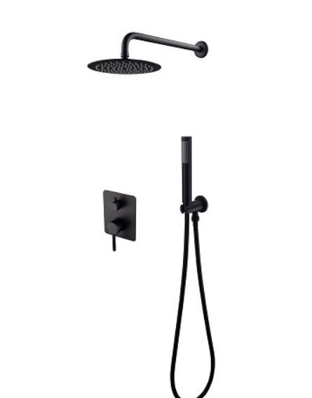 BESCO Illusion I zestaw podtynkowy z deszczownicą i słuchawką czarny matowy BP-DII-CZ