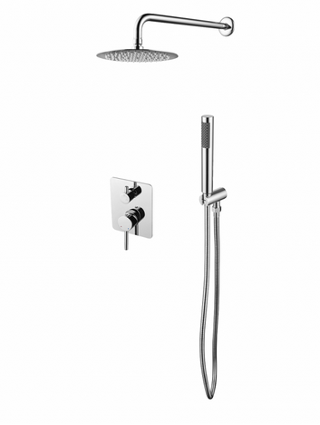 BESCO Illusion II zestaw prysznicowy z baterią podtynkową i deszczownicą ultraslim chrom BP-DIII-CH