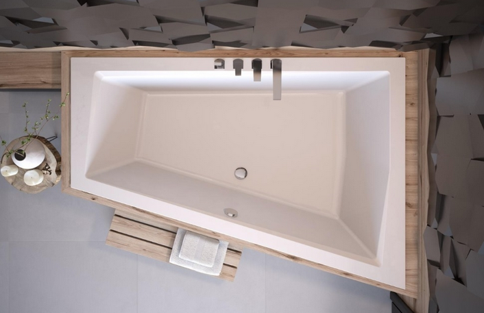 BESCO Intima Duo Slim wanna asymetryczna prawa 180x125 akryl biały WAID-180-SP