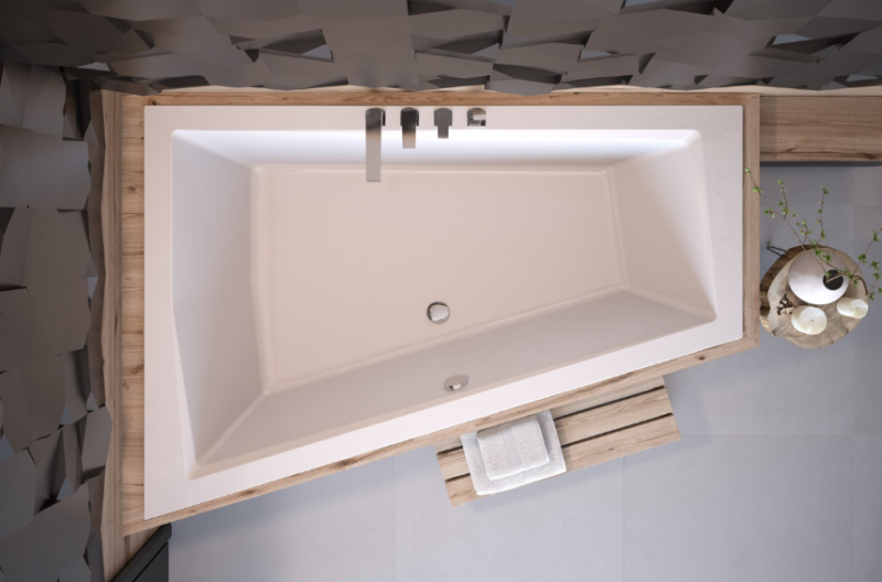 BESCO Intima Duo Slim wanna asymetryczna lewa 170x125 akryl biały WAID-170-SL