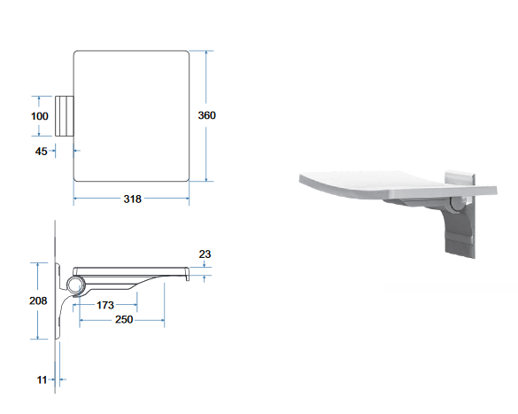 Besco Active siedzisko prysznicowe składane biały SPA