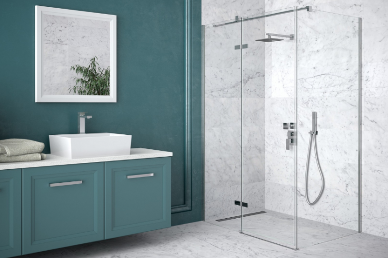 BESCO Pixa Kabina prostokątna 120x80 lewa drzwi otwierane chrom PPL-128-195-C