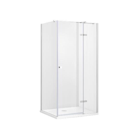 BESCO PIXA kabina kwadratowa 90x90 drzwi prawe otwierane i ścianka chrom PKP-90-195-C