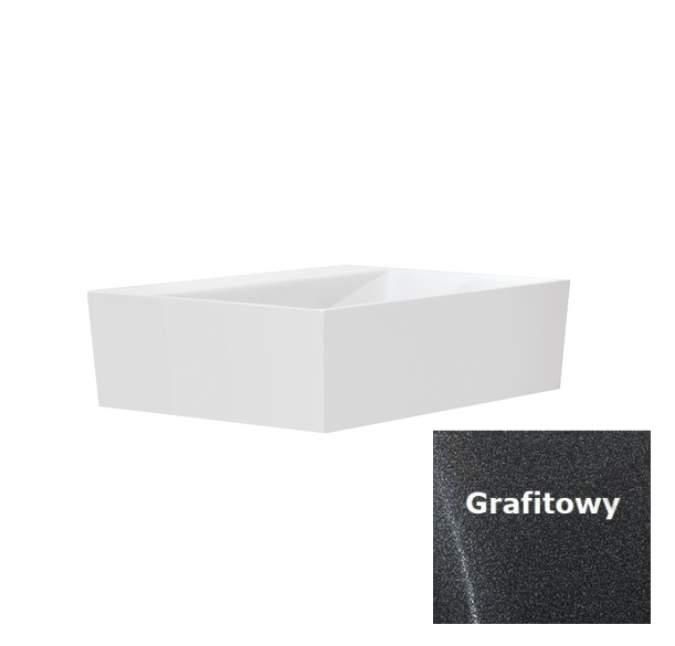 Besco Vera umywalka nablatowa 50x41 lany marmur grafit UMD-V-NBG