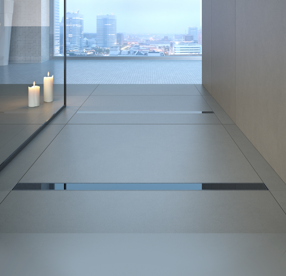 Besco Virgo Black odpływ liniowy 70 cm, wys. 6,2 cm ruszt czarny szkło OL-70-VBL