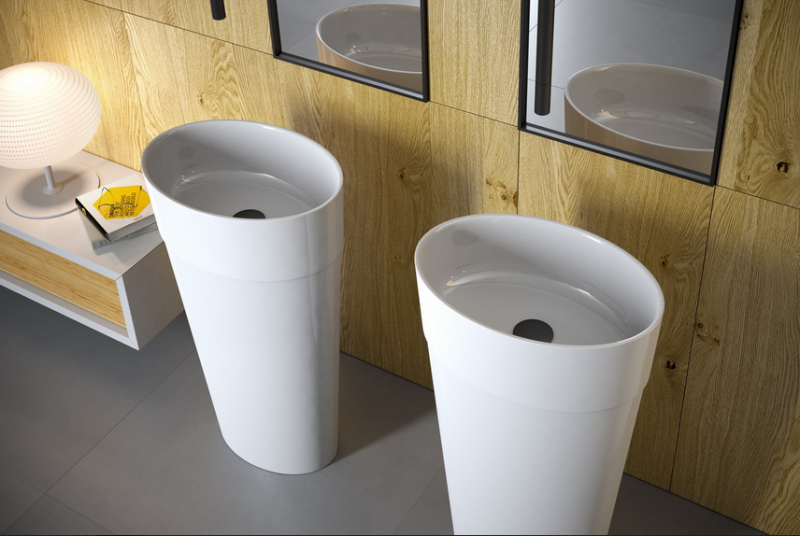 Besco Uniqa Glam umywalka wolnostojąca 46x32 cm konglomerat Mineral DuraBe IllumeCoat metaliczny grafitowy UMD-U-WGG