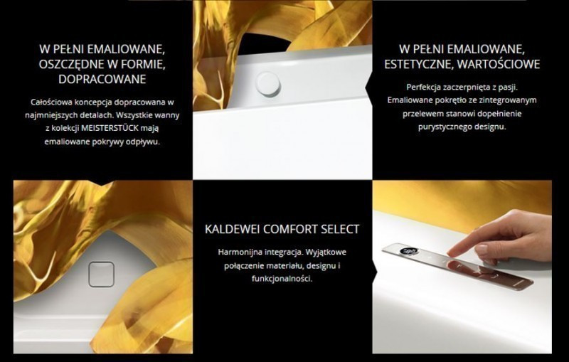 Kaldewei Meisterstuck Classic Duo Oval wanna wolnostojąca 180x80 z zestawem odpływowo-przelewowym stal emaliowana biały 1111-4002 202640750001