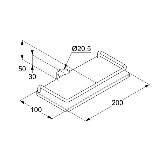 Kludi Cocpit półka 10x20 cm chrom 6410110-00