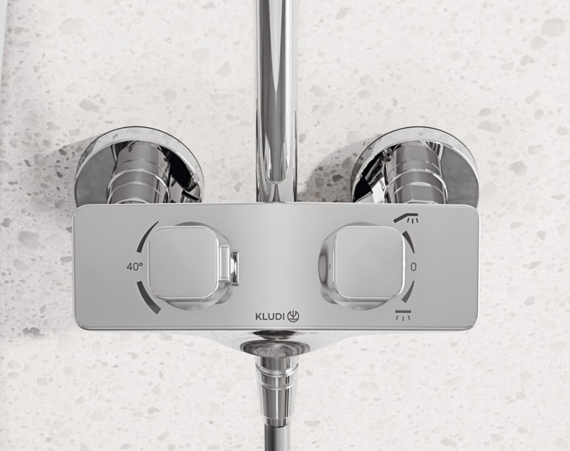 Kludi Cocpit Explorer system natryskowy z termostatem i deszczownicą chrom 8005005-00