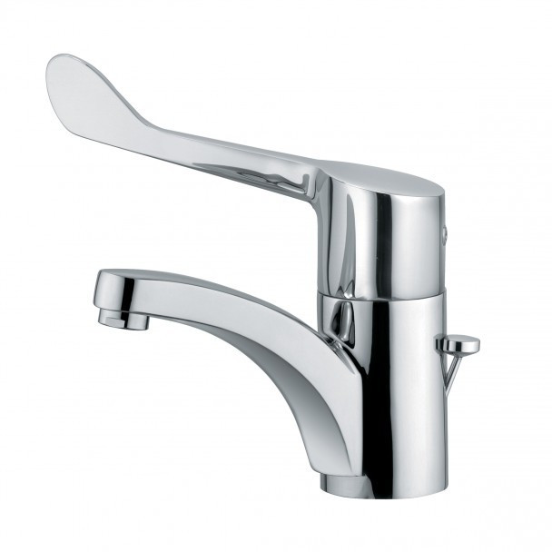 Kludi Medi care bateria umywalkowa wylewka stała z korkiem automatycznym chrom 341150524