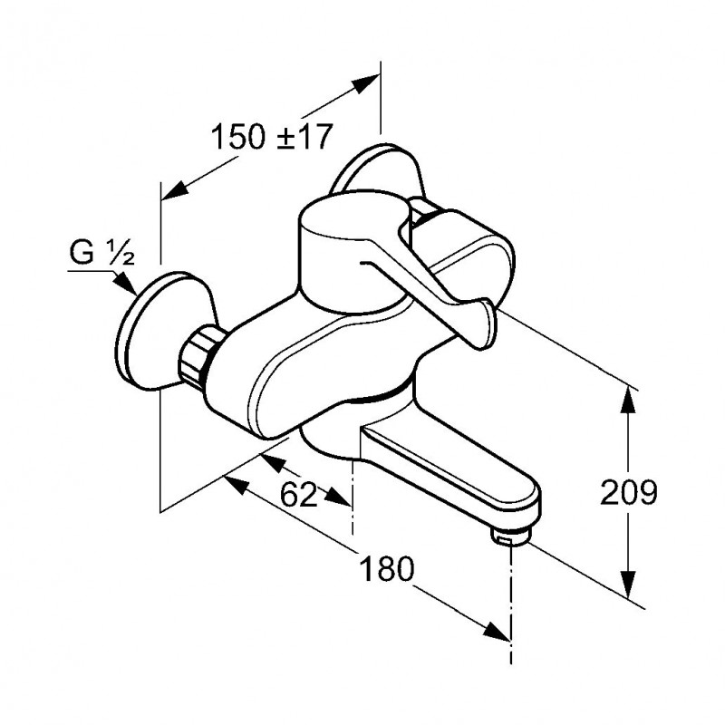 Kludi Medi care bateria umywalkowa natynkowa wylewka obrotowa 18 cm chrom 349220524