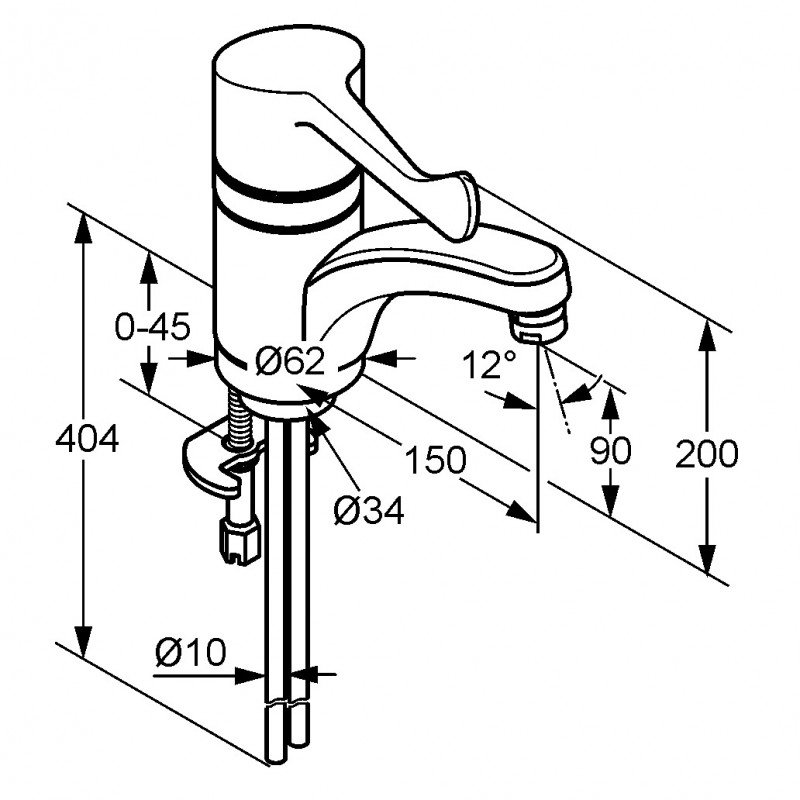 Kludi Medi care bateria umywalkowa wylewka obrotowa chrom 341130534