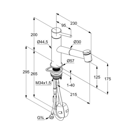 Kludi Steel bateria kuchenna z wyciąganą wylewką chrom 44851F860