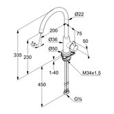 Kludi Bingo Star XS bateria kuchenna z obrotową wylewką chrom 468030578