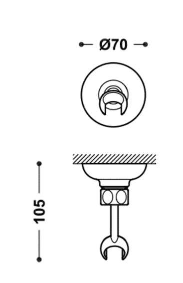 Tres regulowany uchwyt do słuchawki stary mosiądz 299.639.10.LV