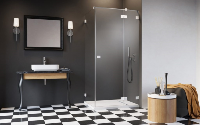 Radaway Essenza Pro White KDJ kabina prostokątna 110x90 drzwi otwierane prawe 90 i ścianka 110 biały przeźroczyste Easy Clean 10097090-04-01R + 10098110-01-01