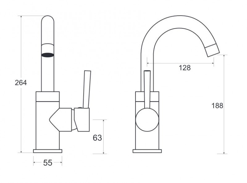 BESCO Illusion II bateria umywalkowa stojąca czarny mat BU-III-CZ