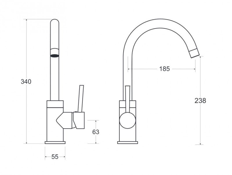 BESCO Illusion I bateria umywalkowa stojąca wysoka czarny mat BU-II-CZ