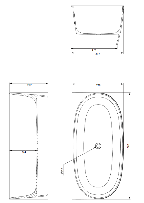 Omnires Marble+ Valencia wanna przyścienna 158x77 lany marmur biały połysk VALENCIASWPBP
