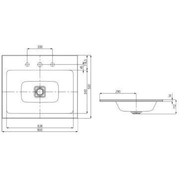 Kaldewei Cono umywalka wpuszczana w blat bez otworu i bez przelewu 90x50 cm 3081 901706003001