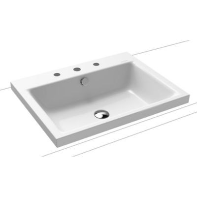 Kaldewei Puro umywalka nablatowa z przelewem 60x46 cm wys. rantu 40 mm z otworami  3154 900406033001