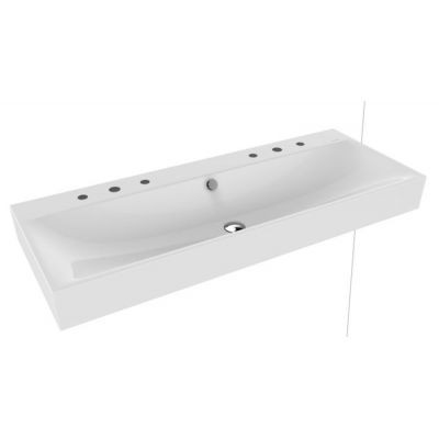 Kaldewei Silenio umywalka ścienna podwójna z otworami 2x3 z przelewem 120x46 cm 3046-D 904506053001