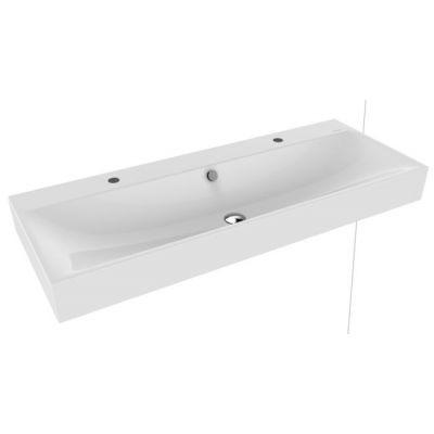 Kaldewei Silenio umywalka ścienna podwójna z otworami z przelewem 120x46 cm 3046-D 904506043001
